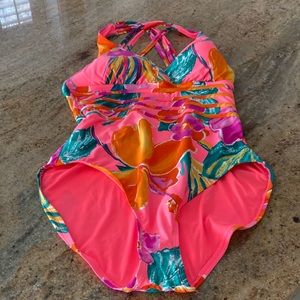 One piece bathing suit floral